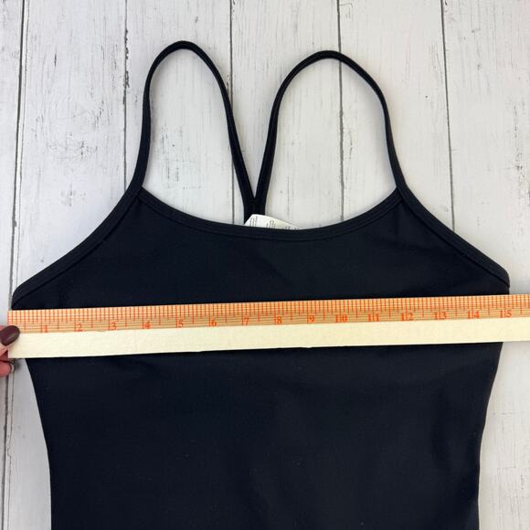 Lululemon Black Power Y Tank Luon Coolmax Built-in Bra Medium Support Size 8 - Picture 10 of 13
